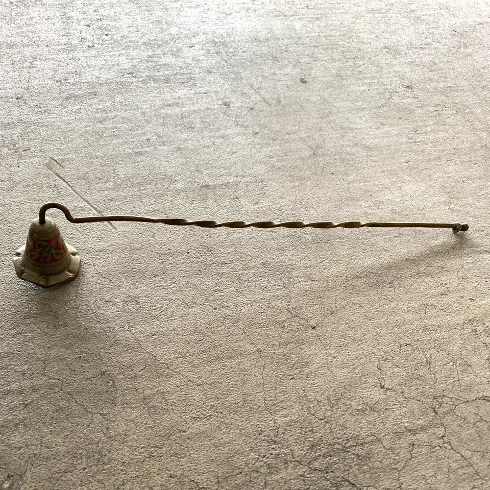 VTG Antique floral CANDLE snuffer ART HOME DECOR
